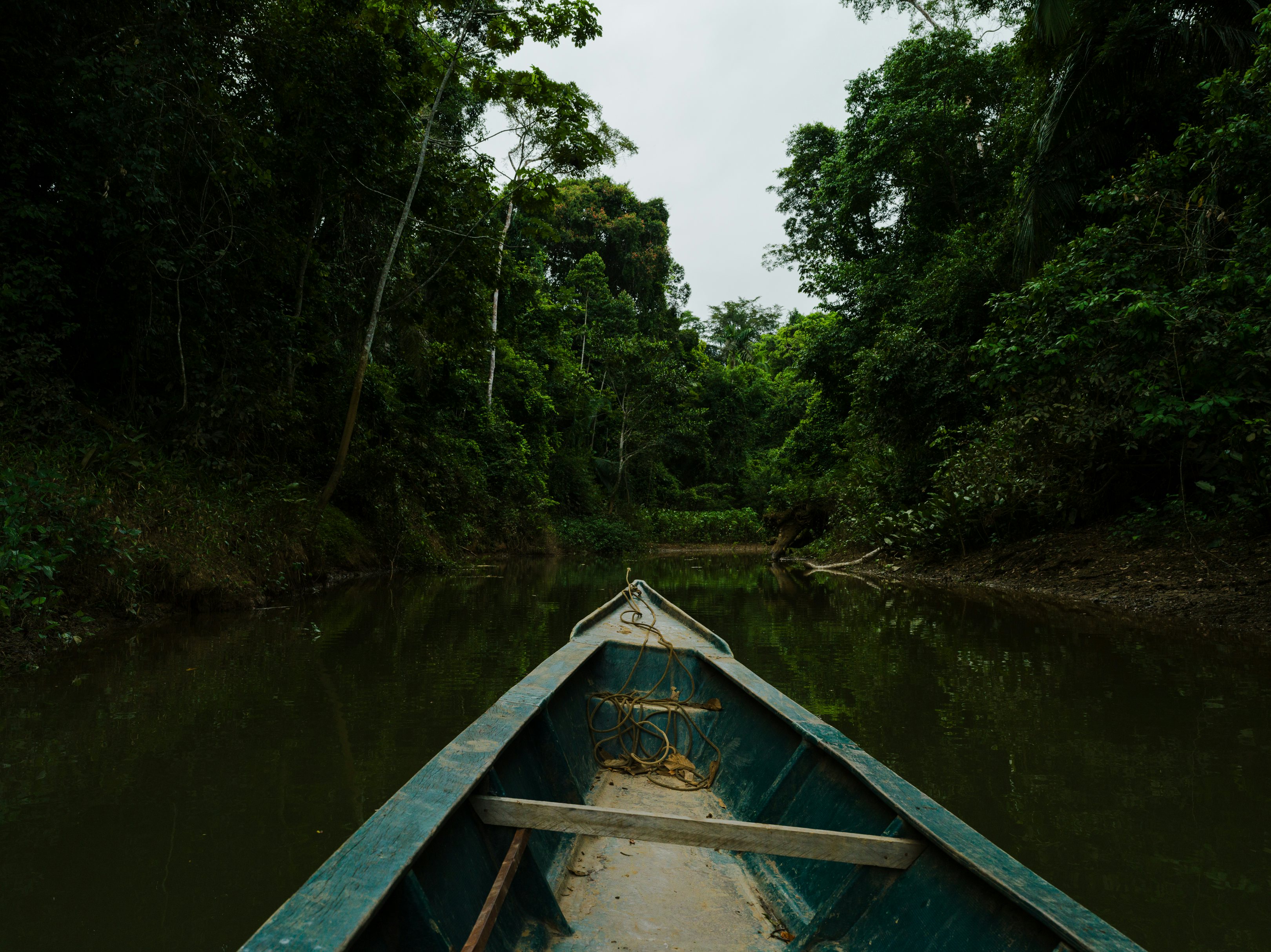 Riverboat on a tributary of the Madre de Dios river.