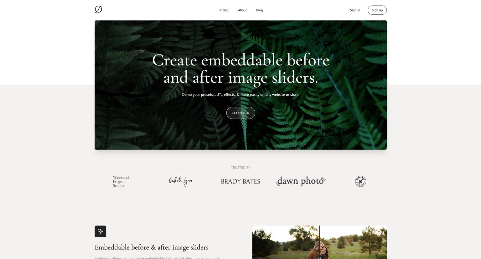 Embeddable image sliders for creatives.